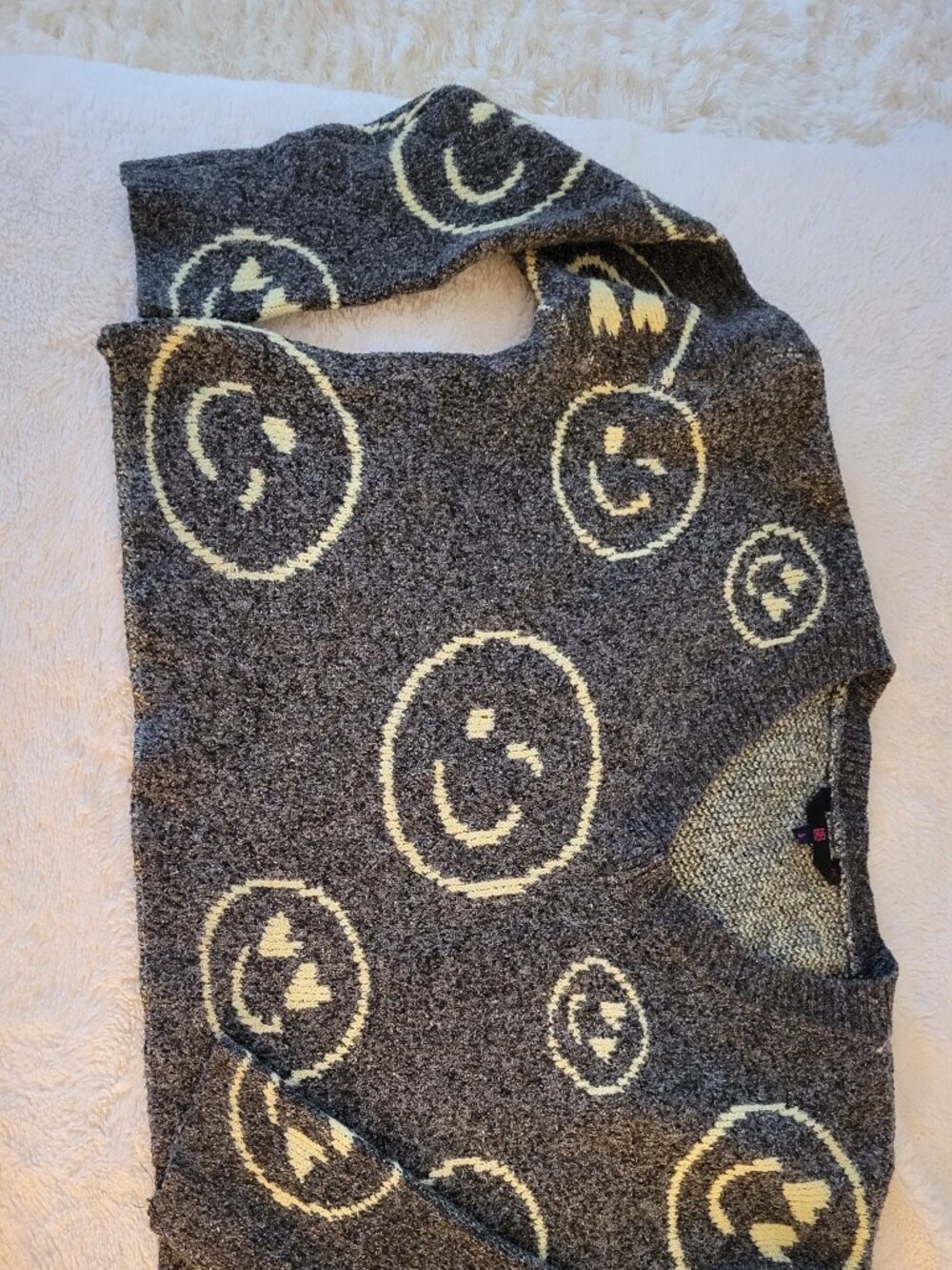 Happy Face Crop Sweater